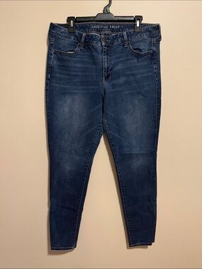 American Eagle Outfitters Women's Dark Indigo Skinny Jeans 18 Long